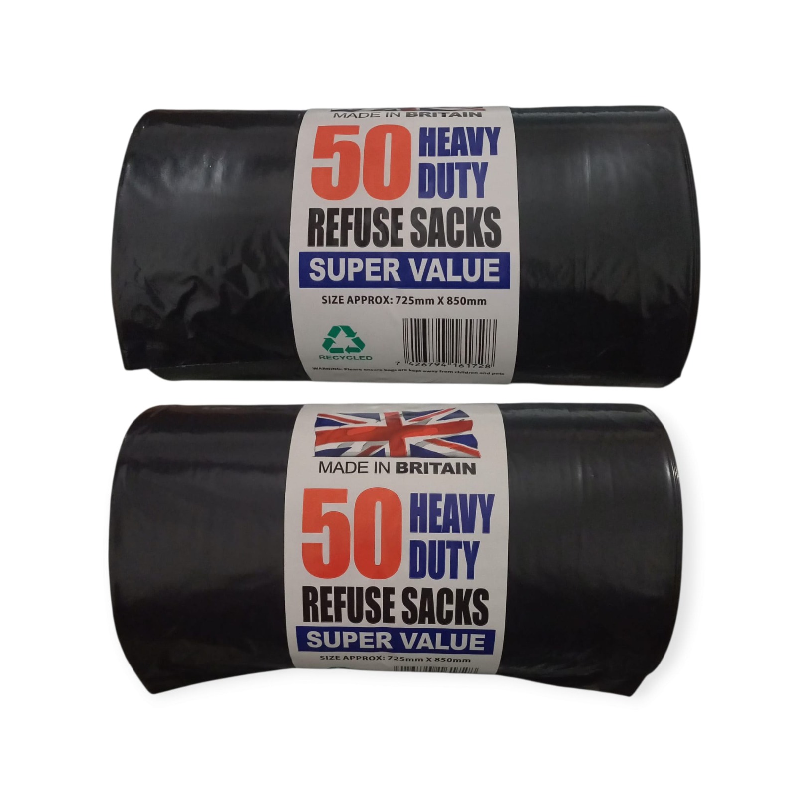 100 HEAVY DUTY BLACK THICK REFUSE SACKS