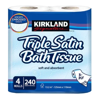 40 Toilet Rolls 3 Ply Triple Satin Tissue 240 Sheets Per Roll