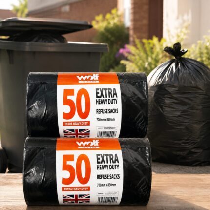 100 HEAVY DUTY BLACK THICK REFUSE SACKS STRONG THICK RUBBISH BAGS BIN LINERS