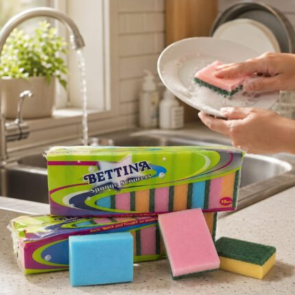 Bettina 20 Pack Sponge Scourers Kitchen Washing Dish Pads Non Scratch Cleaning